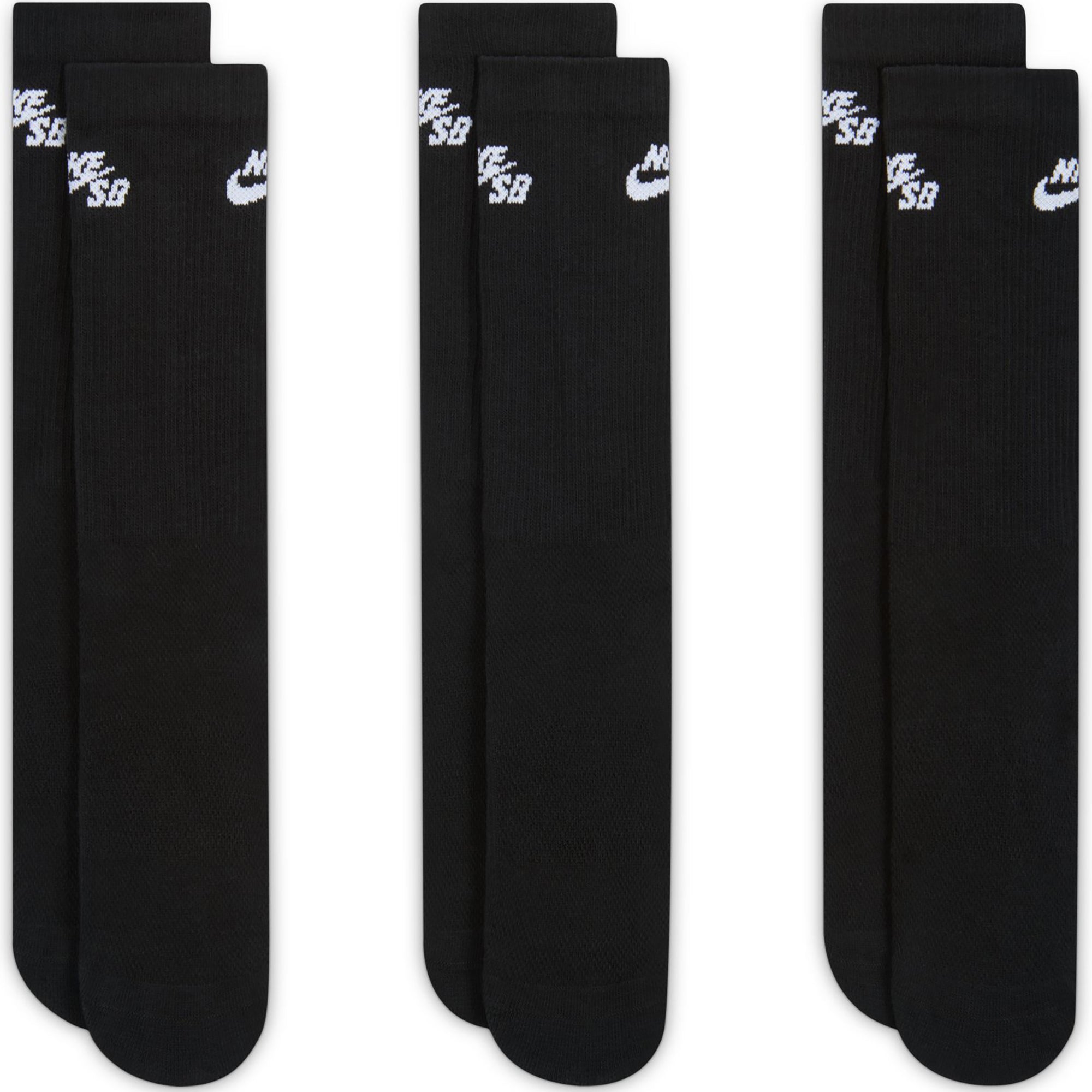 Nike SB Everyday Elevated Skate Socks 3 Pairs Black
