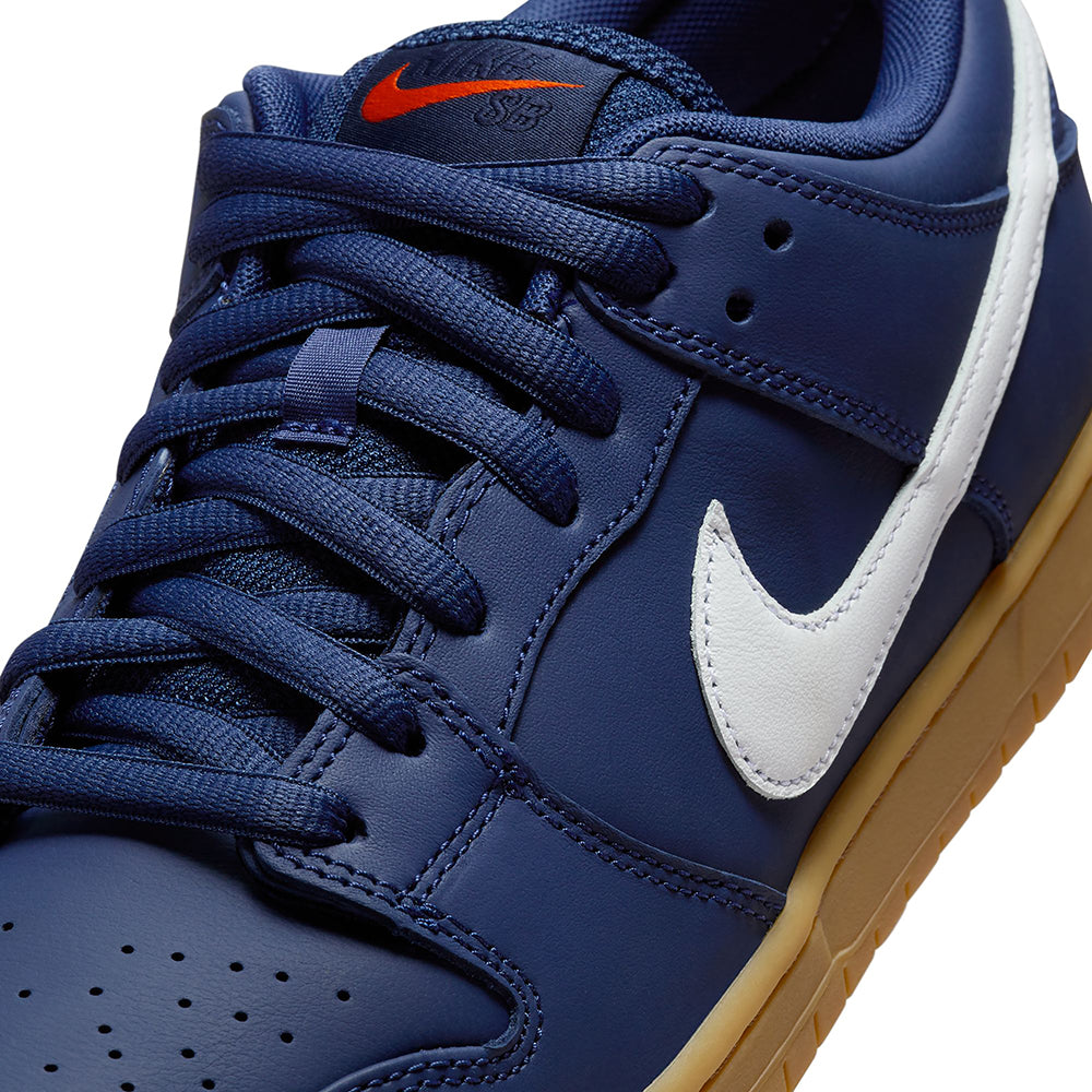 Nike SB Orange Label Dunk Low Pro ISO Shoes Navy/White-Navy-Gum Light Brown