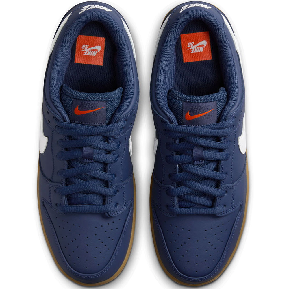 Nike SB Orange Label Dunk Low Pro ISO Shoes Navy/White-Navy-Gum Light Brown