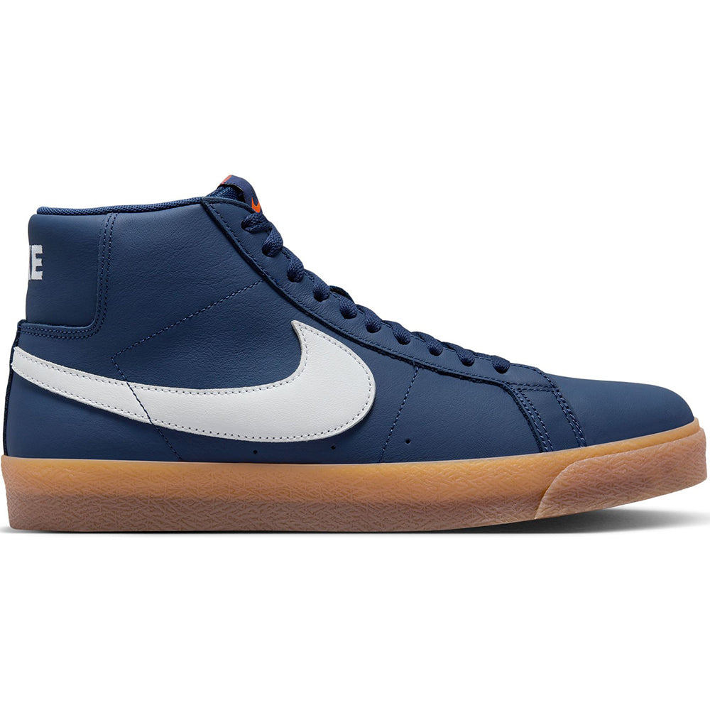 Nike SB Orange Label Zoom Blazer Mid ISO Shoes Navy/White-Navy-Gum Light Brown