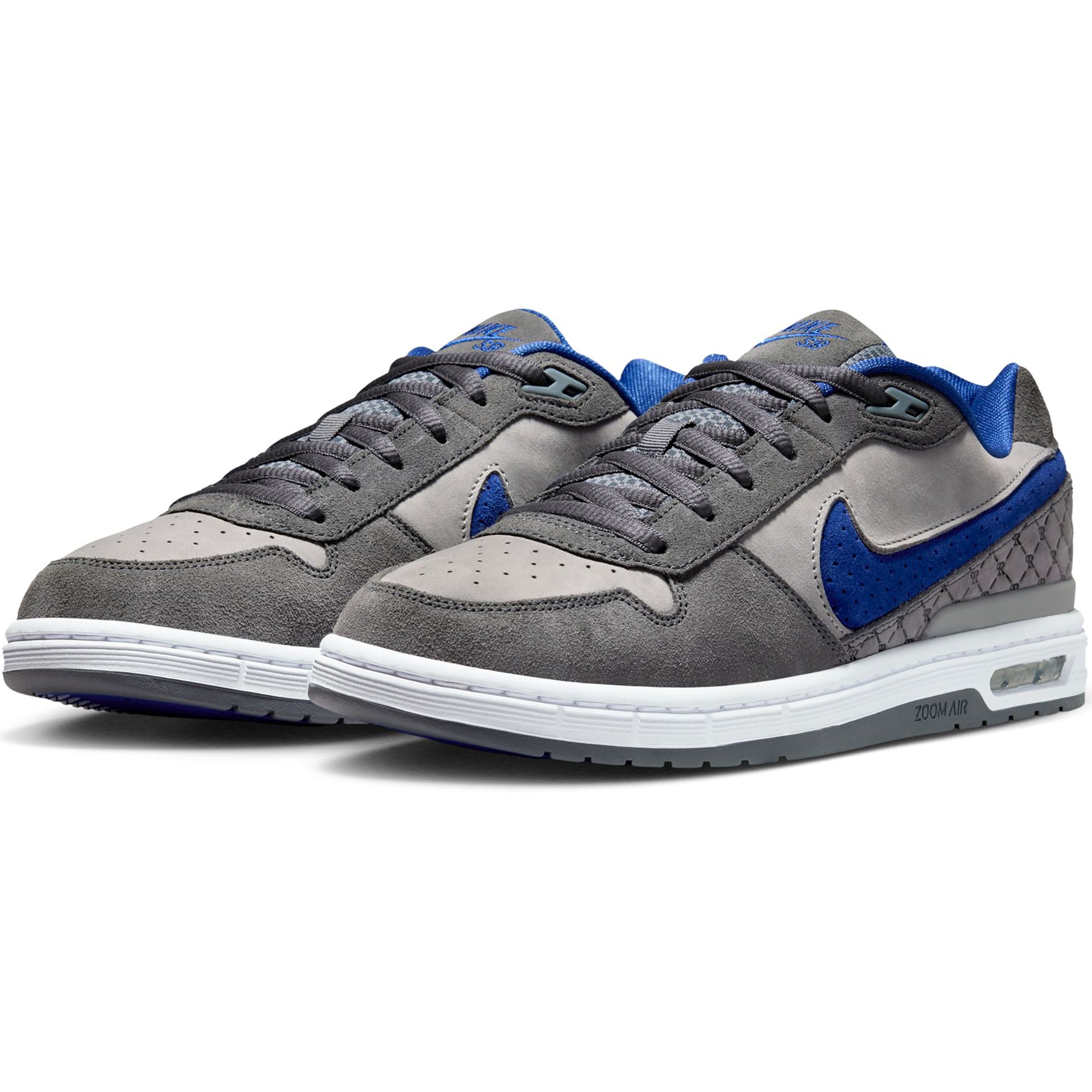 Nike SB Paul Rodriguez Zoom Air Low "Dodgers" Shoes Flint Grey/Deep Royal Blue-Flint Grey