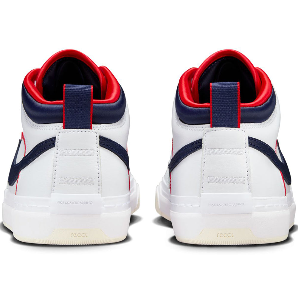 Nike SB React Leo Premium Shoes White/Midnight Navy-University Red-White