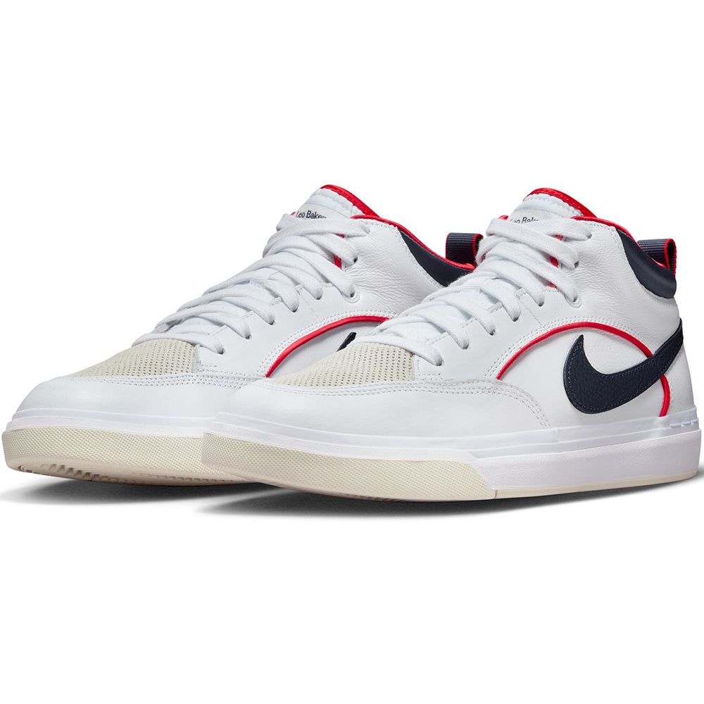 Nike SB React Leo Premium Shoes White/Midnight Navy-University Red-White