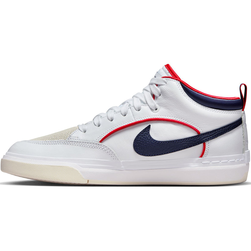 Nike SB React Leo Premium Shoes White/Midnight Navy-University Red-White