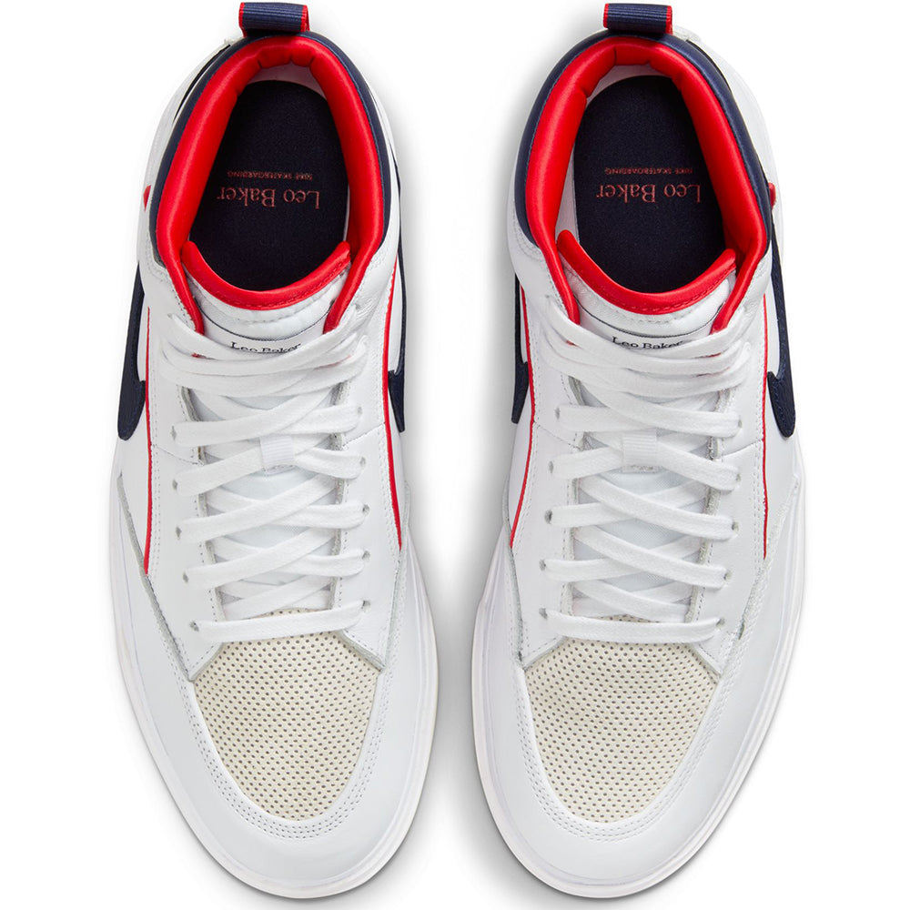 Nike SB React Leo Premium Shoes White/Midnight Navy-University Red-White