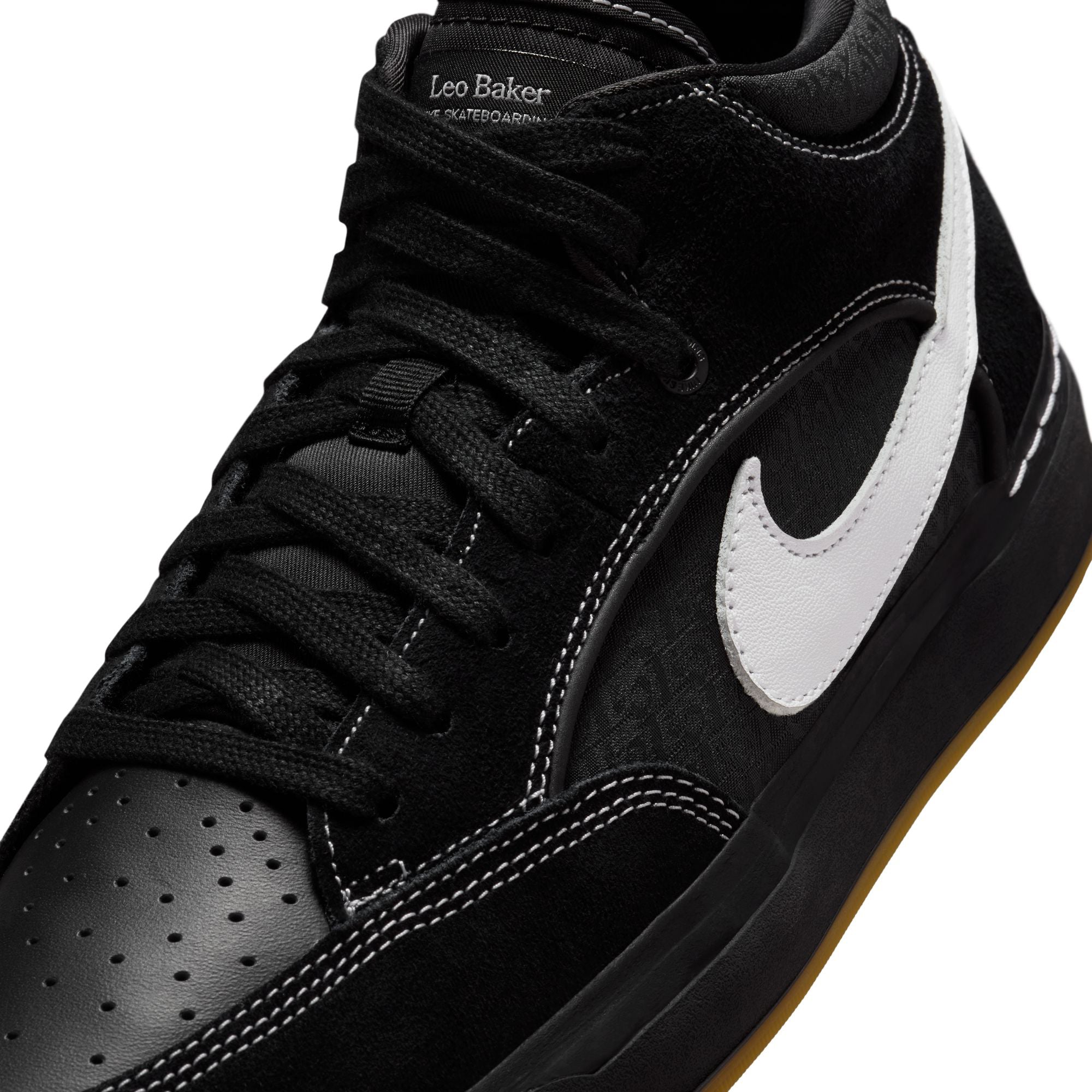 Nike SB React Leo Shoes Black/White-Black-Gum Light Brown
