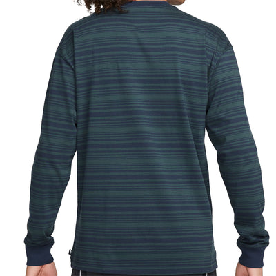 Nike SB Stripe Long Sleeve T Shirt Midnight Navy/Deep Jungle