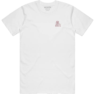 North Zodiac Logo Embroidery T Shirt White/Burgundy