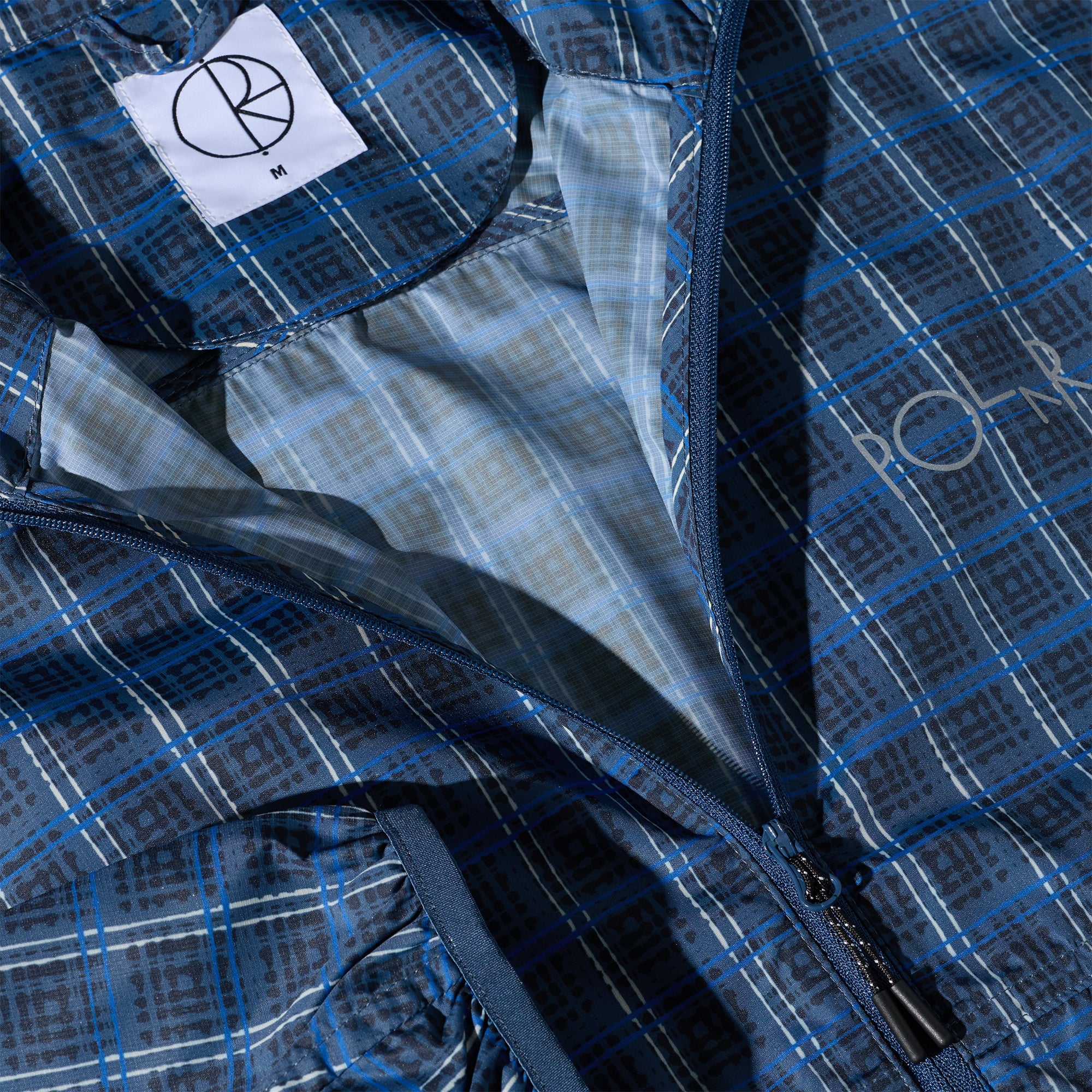 Polar Skate Co Chase Light Shell Jacket Blue Check