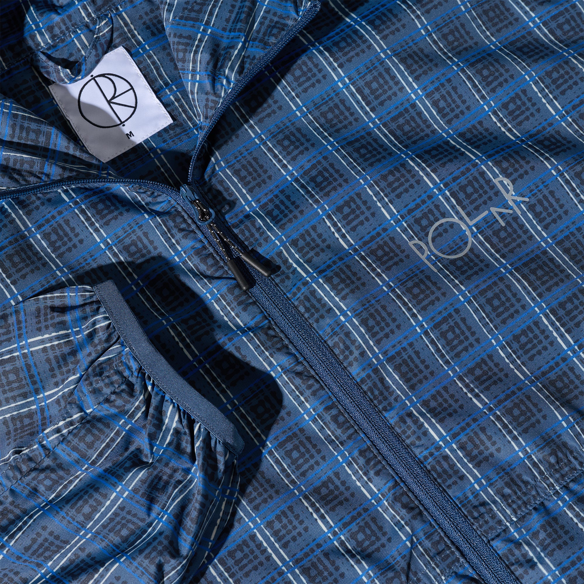 blue check soft nylon shellParker ドローコード Polar Skate Co Chase Light Shell Jacket Blue Check | NOTE shop