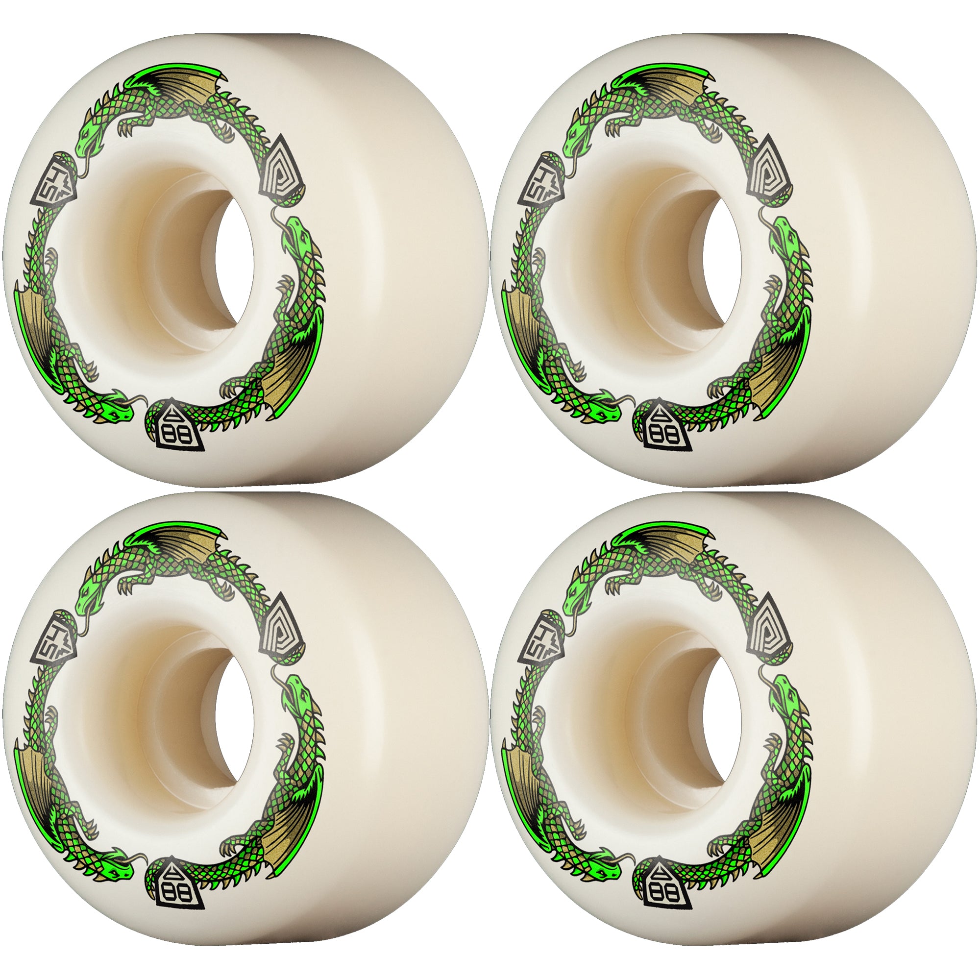Powell Peralta Dragon Formula 88A V4 Green Skateboard Wheels 54mm