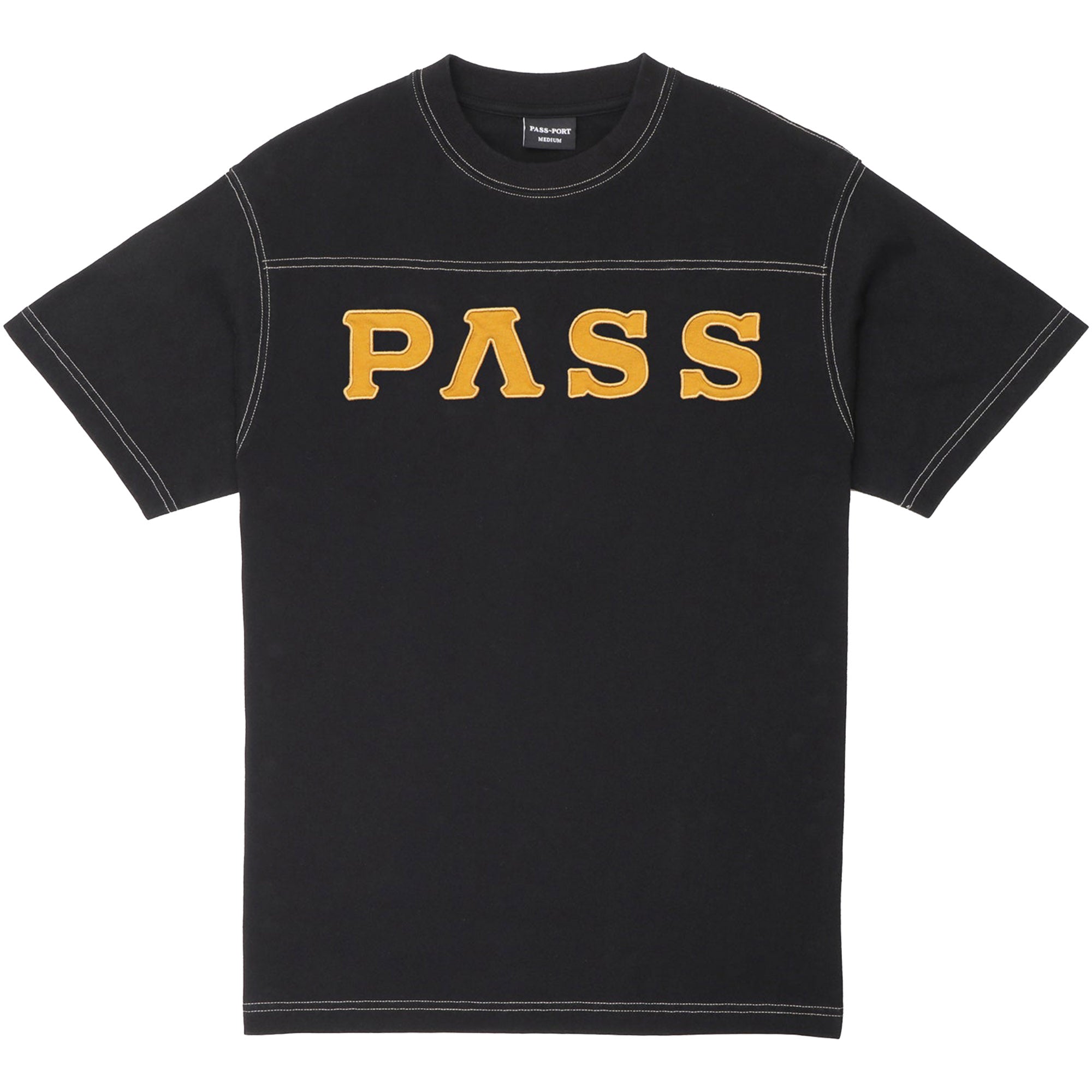 Pass~Port Letterhead Panel Tee Washed Black