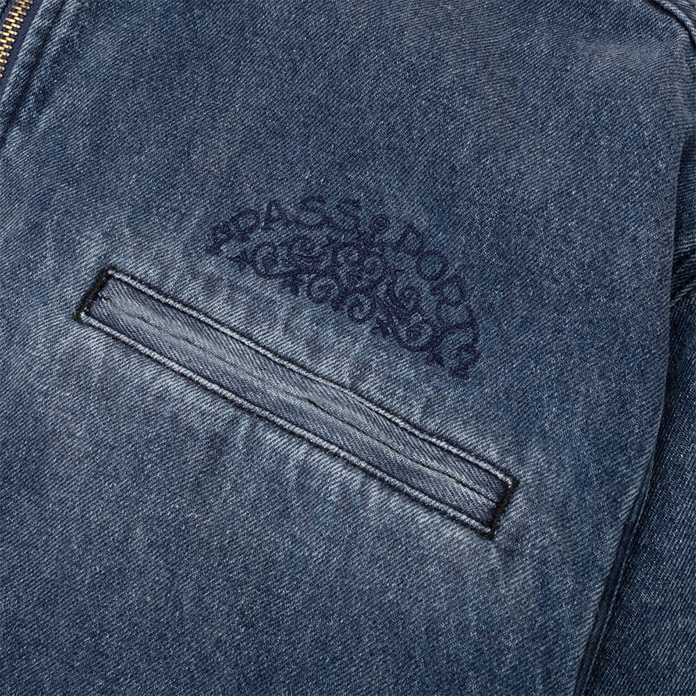 Pass~Port Vineyard Birds Denim Delivery Jacket Washed Indigo