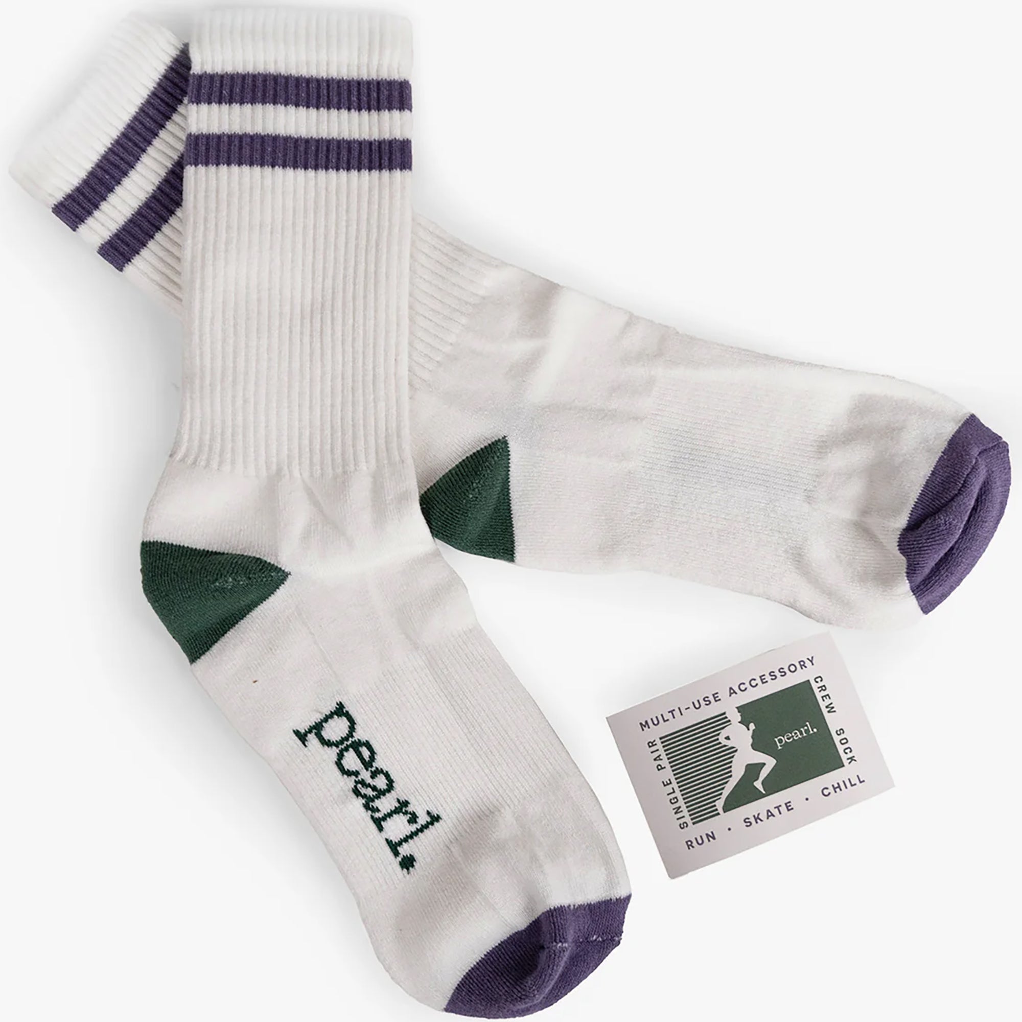 Pearl Hidden Logo Socks White