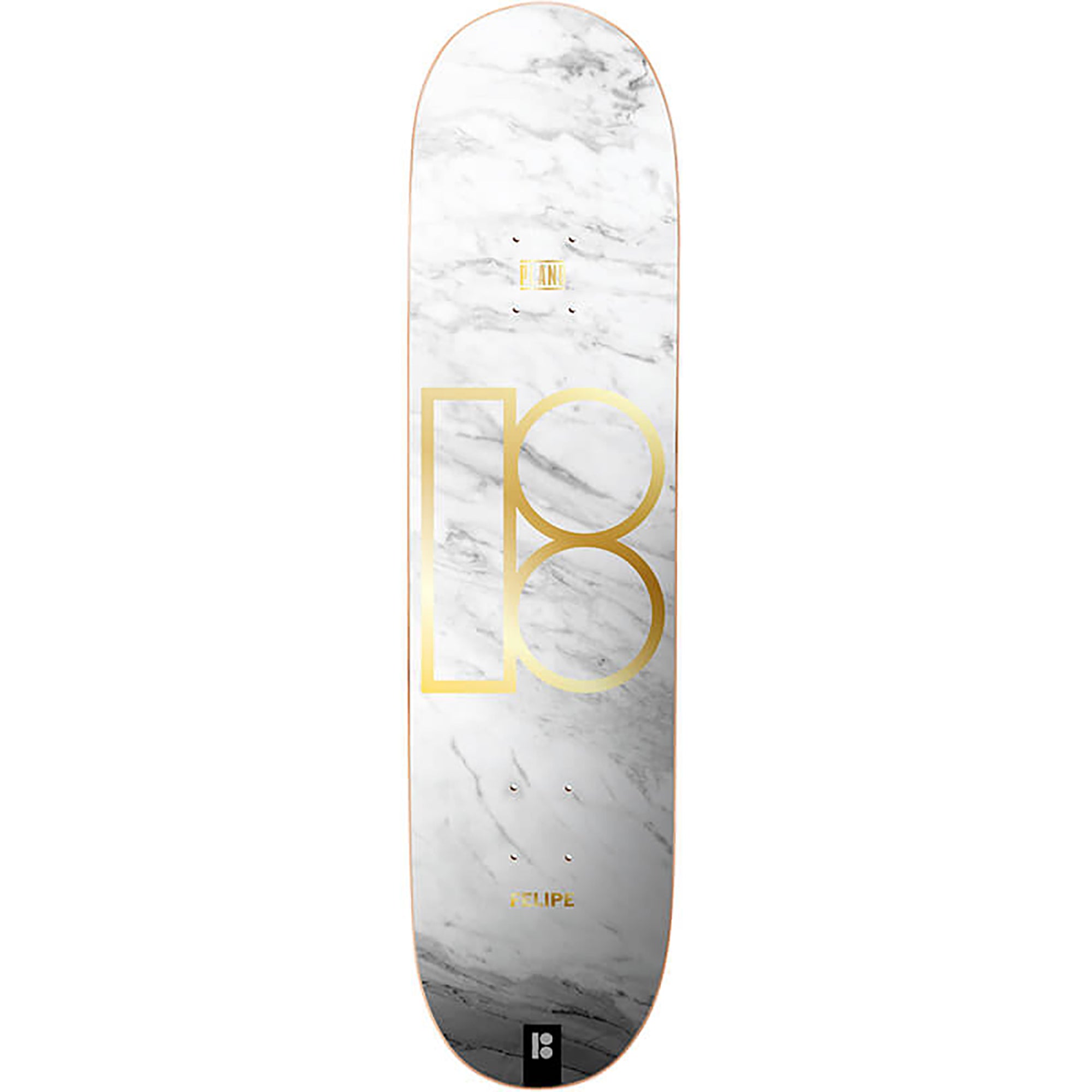 Plan B Felipe Gustavo White Marble Twin Skateboard Deck 8"