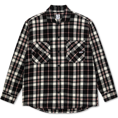 Polar Skate Co Big Boy Overshirt Flannel Black/Cloud White/Red