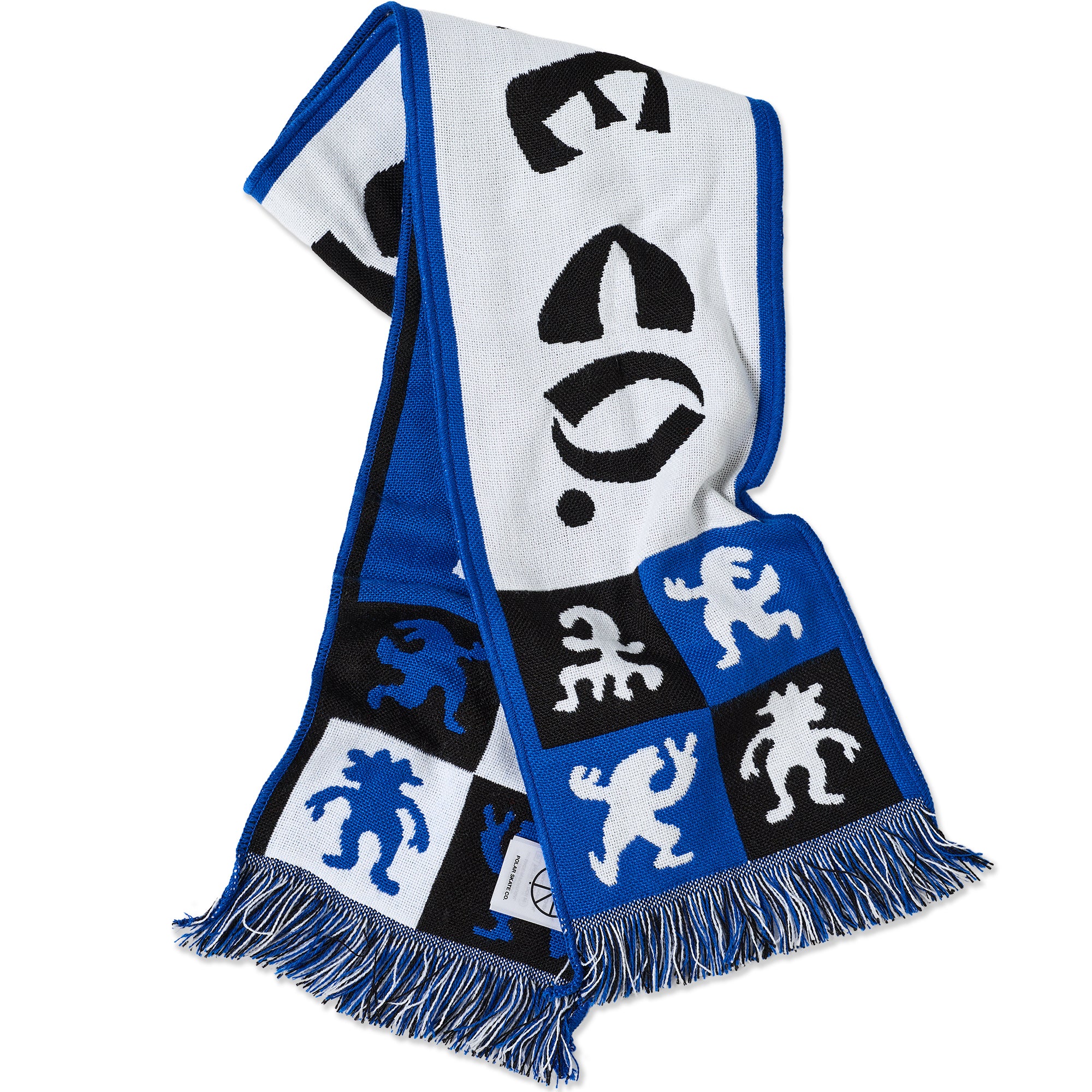 Polar Skate Co Checkers Football Scarf Blue