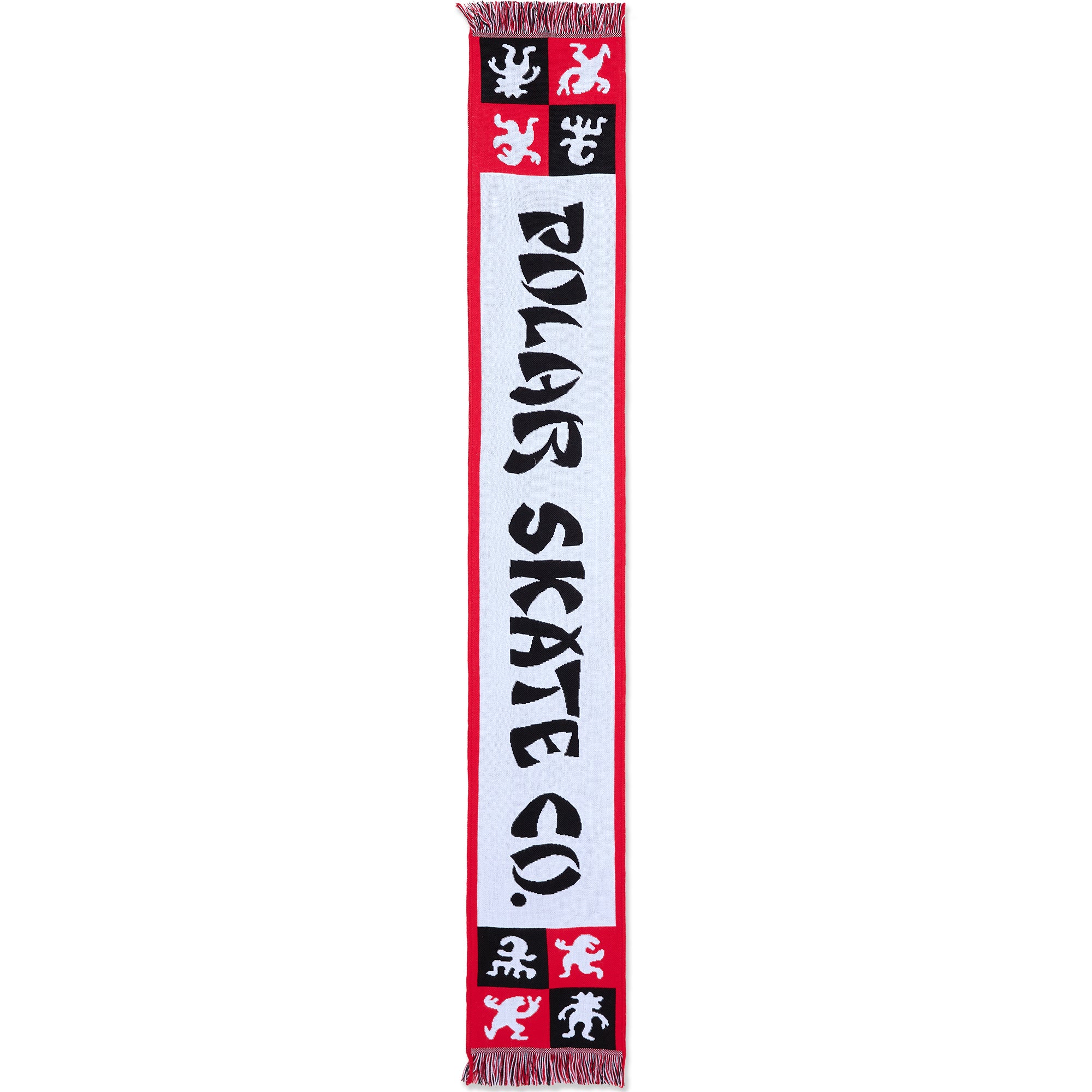 Polar Skate Co Checkers Football Scarf Red