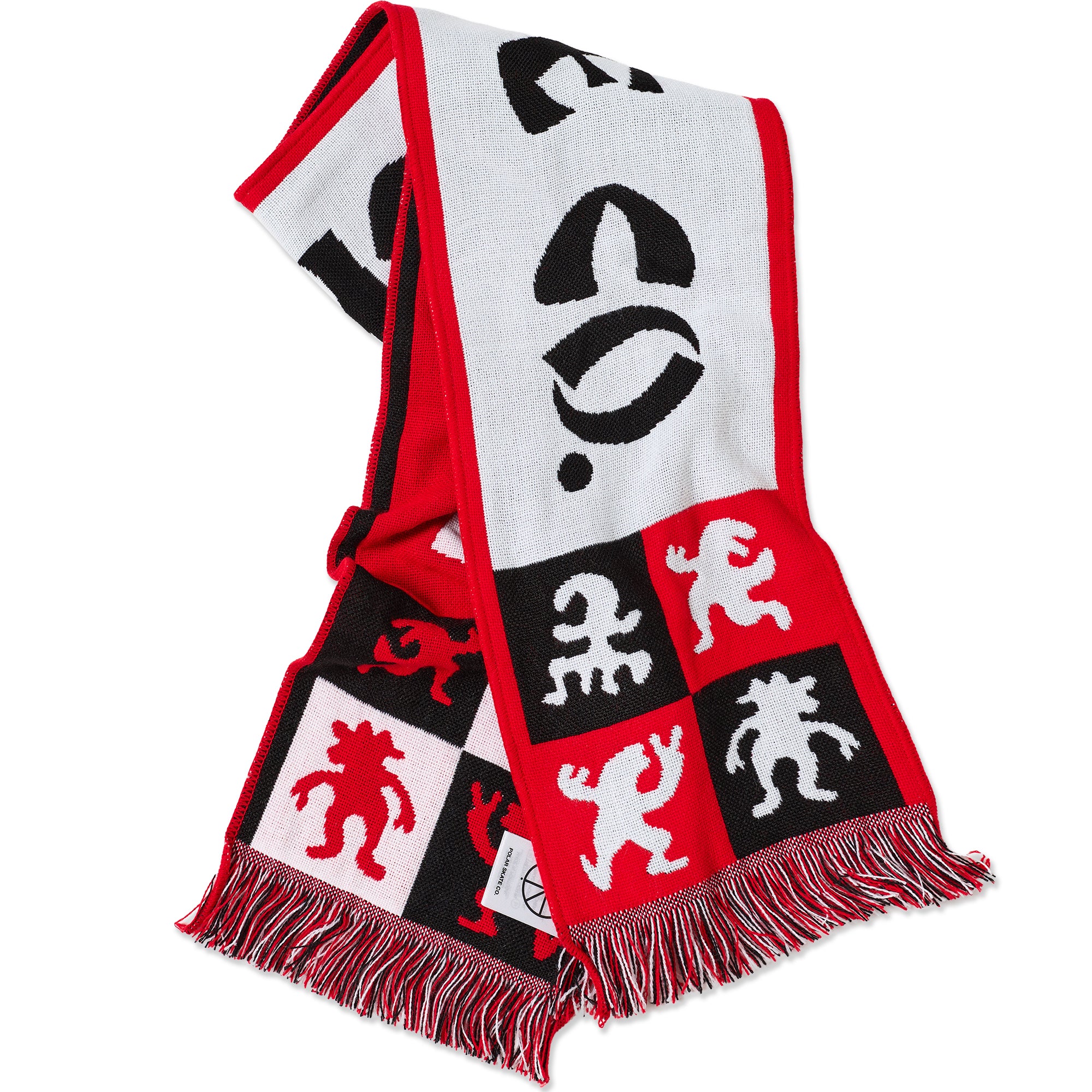 Polar Skate Co Checkers Football Scarf Red