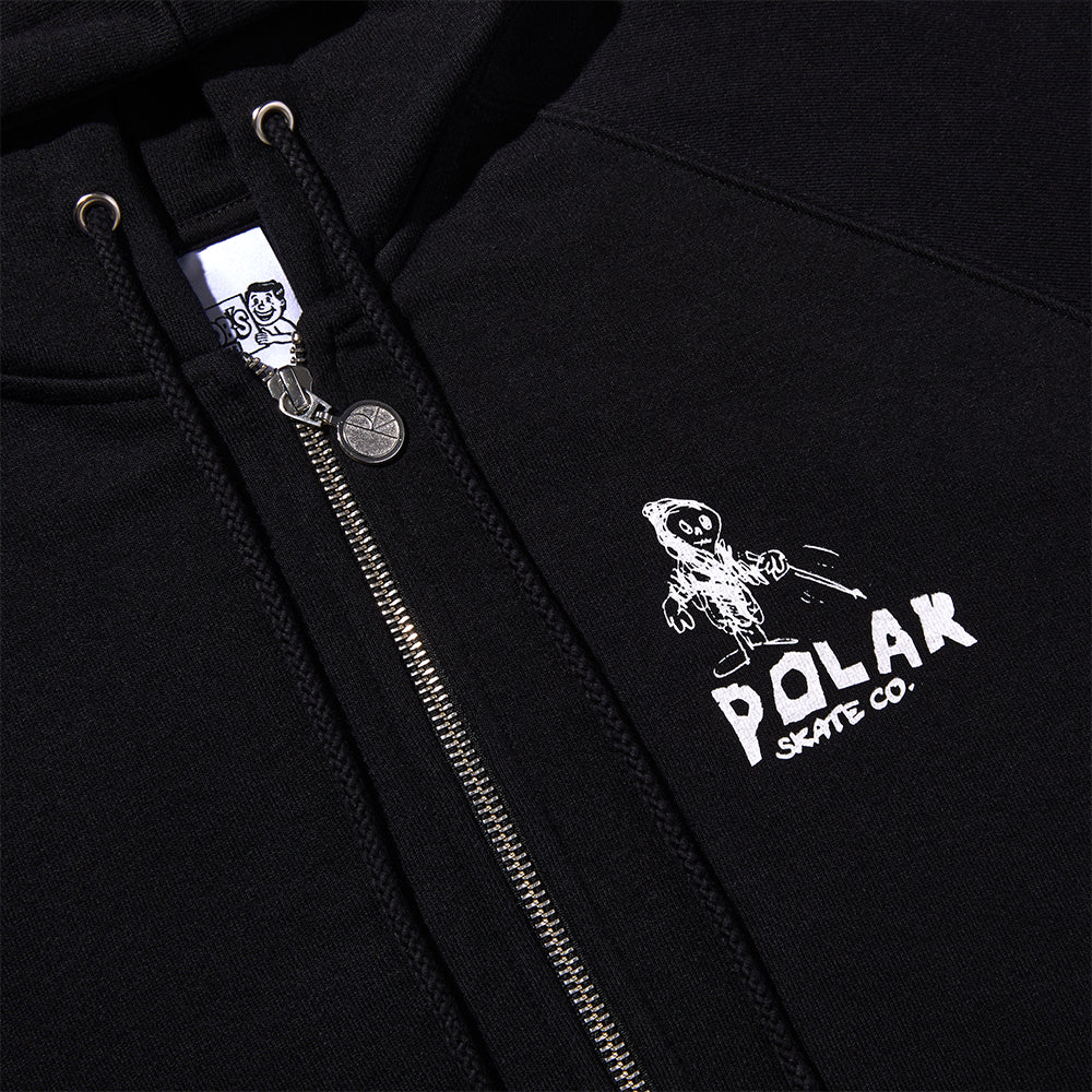 Polar Skate Co Default Zip Hoodie Reaper Black