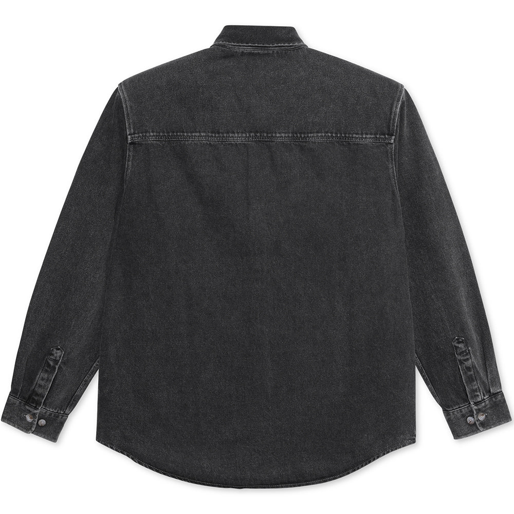 Polar Skate Co Denim Mike Long Sleeve Shirt Silver Black