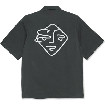 Polar Skate Co Diamond Face Bowling Shirt Graphite/White