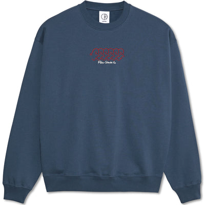 Polar Skate Co Faces Dave Crewneck Grey Blue