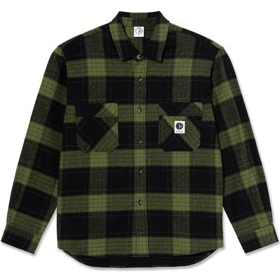 Polar Skate Co Flannel Mike Long Sleeve Shirt Black/Army Green