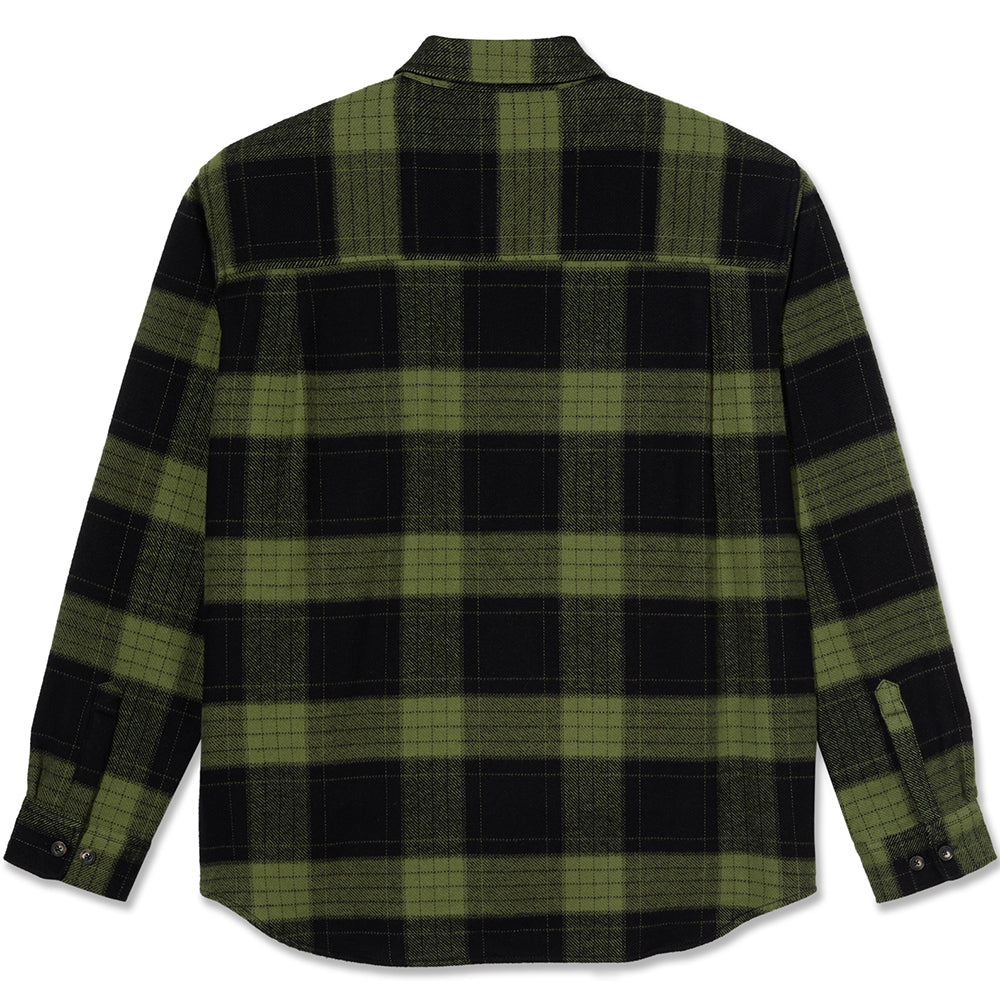 Polar Skate Co Flannel Mike Long Sleeve Shirt Black/Army Green