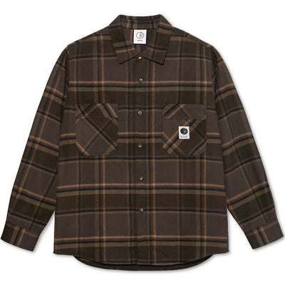 Polar Skate Co Flannel Mike Long Sleeve Shirt Brown/Mauve