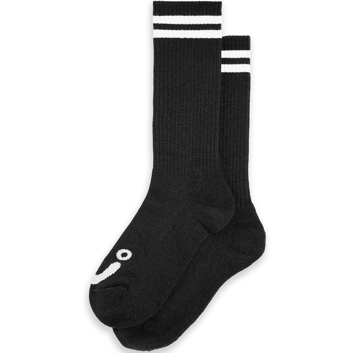 Polar Skate Co Long Rib Socks Happy Sad Black/White