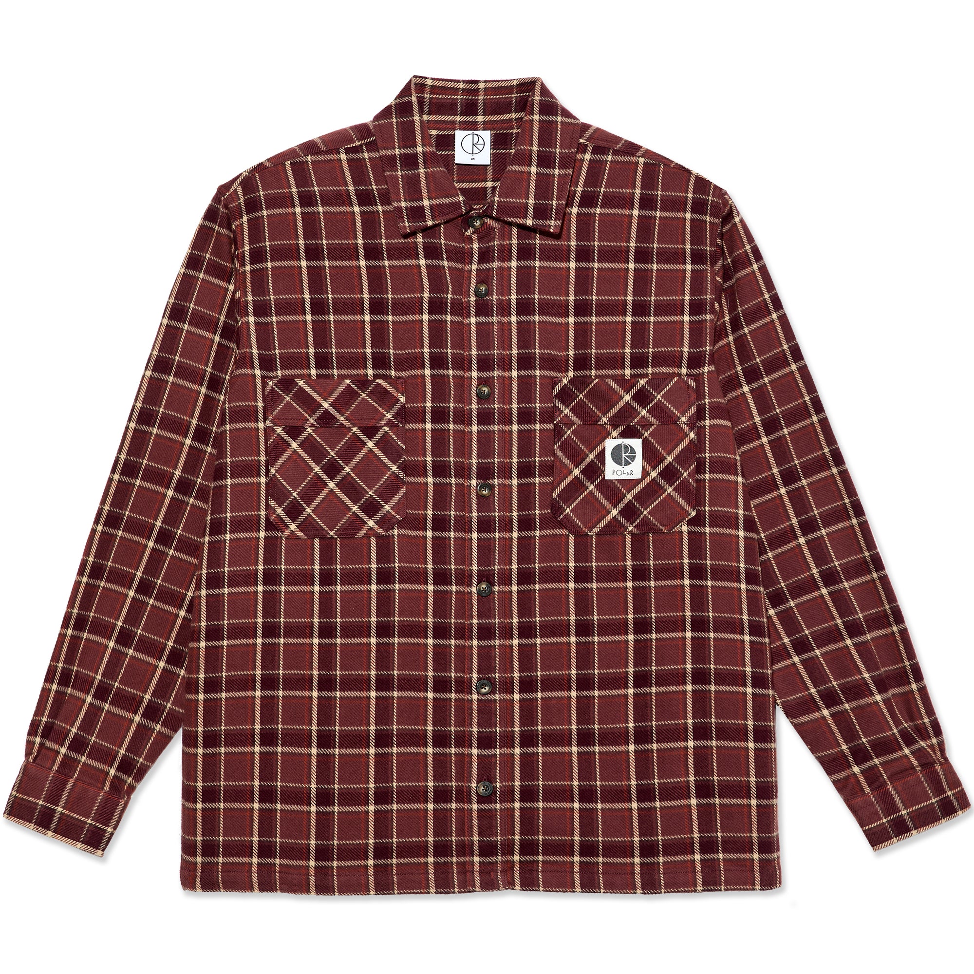 Polar Skate Co Mike Long Sleeve Shirt Oxblood Check
