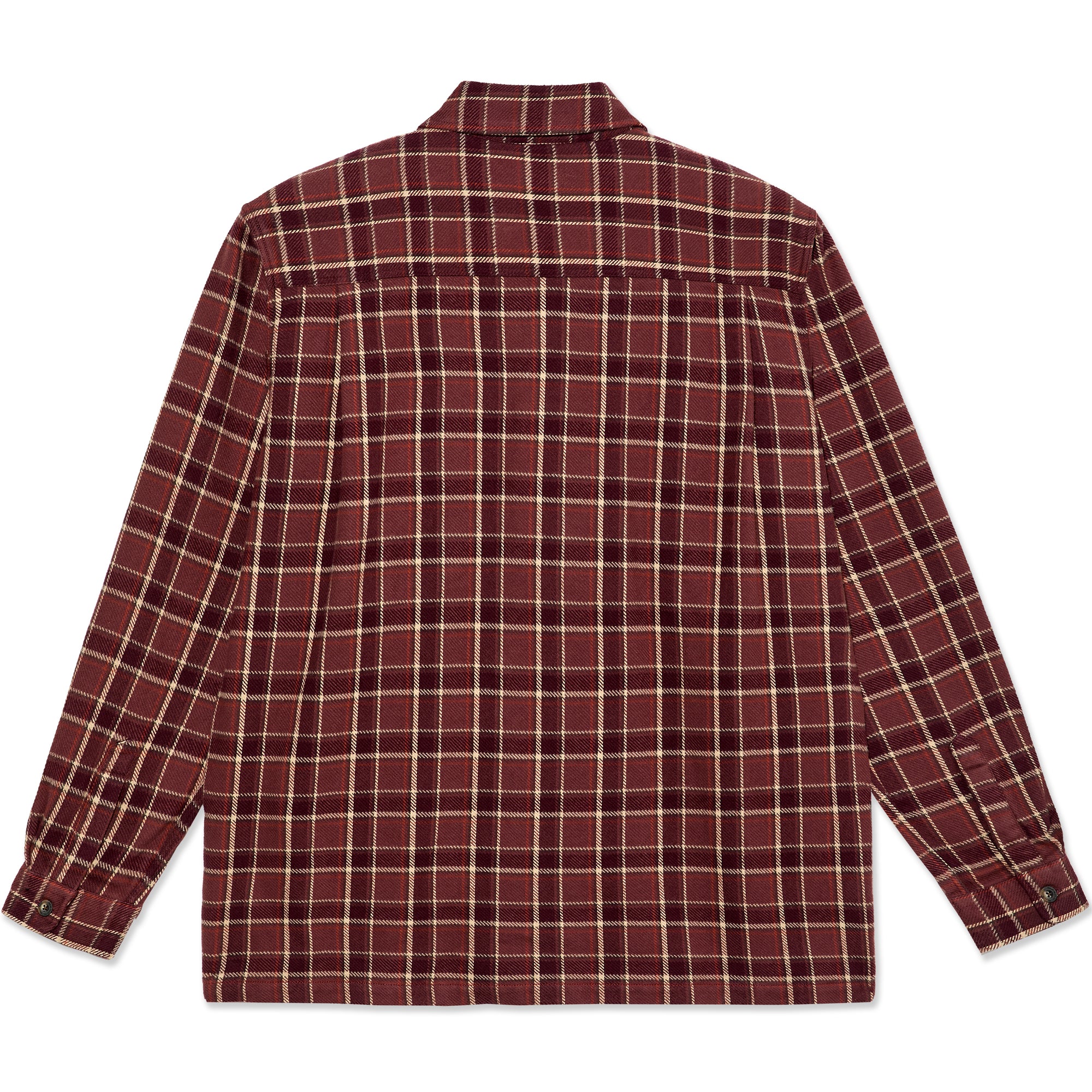 Polar Skate Co Mike Long Sleeve Shirt Oxblood Check