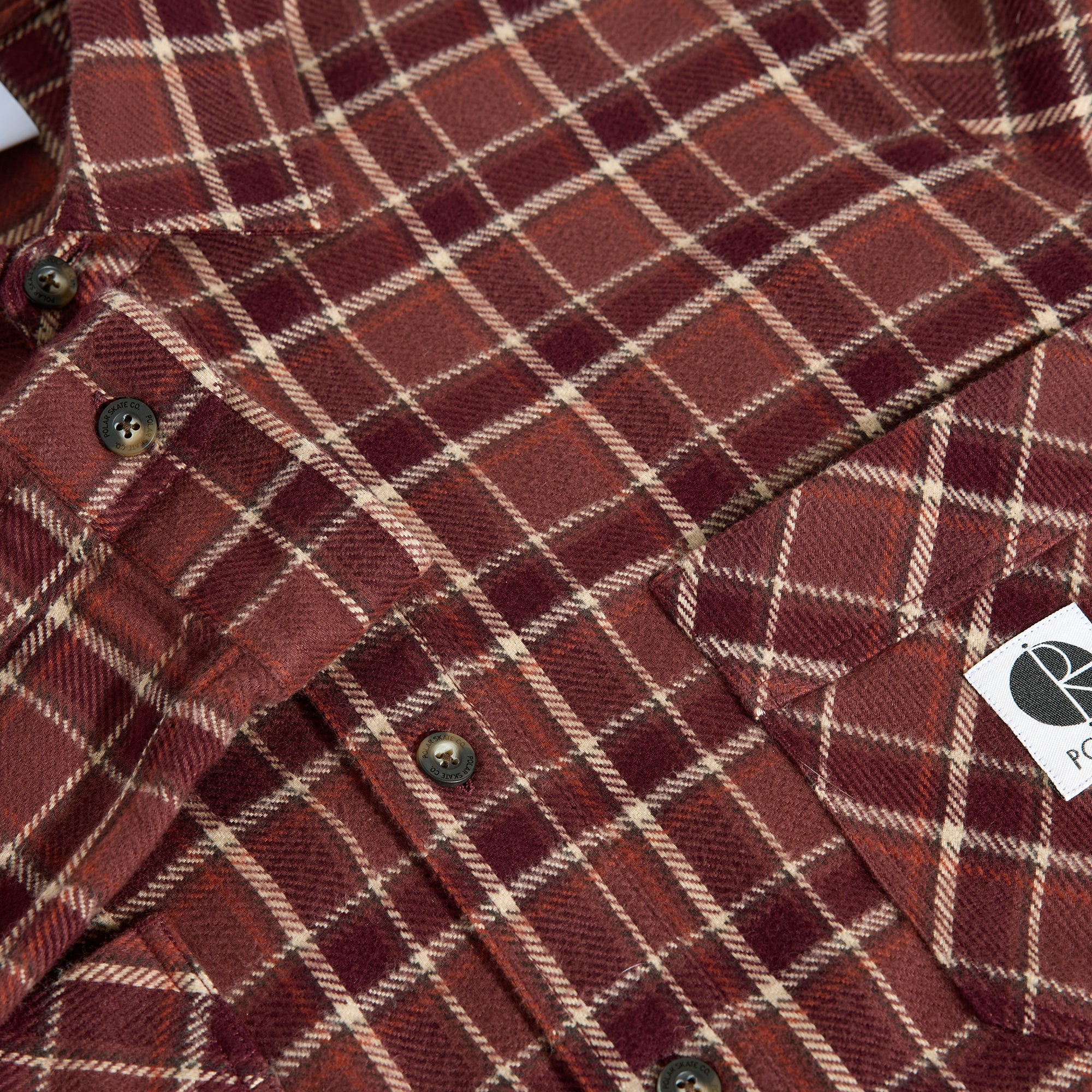 Polar Skate Co Mike Long Sleeve Shirt Oxblood Check