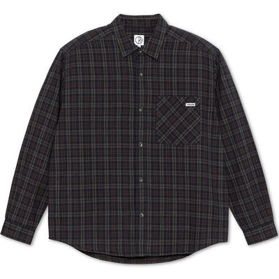 Polar Skate Co Mitchell LS Shirt Flannel Navy/Brown