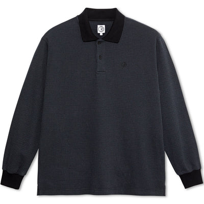 Polar Skate Co Polo LS Shirt Houndstooth Black/Grey