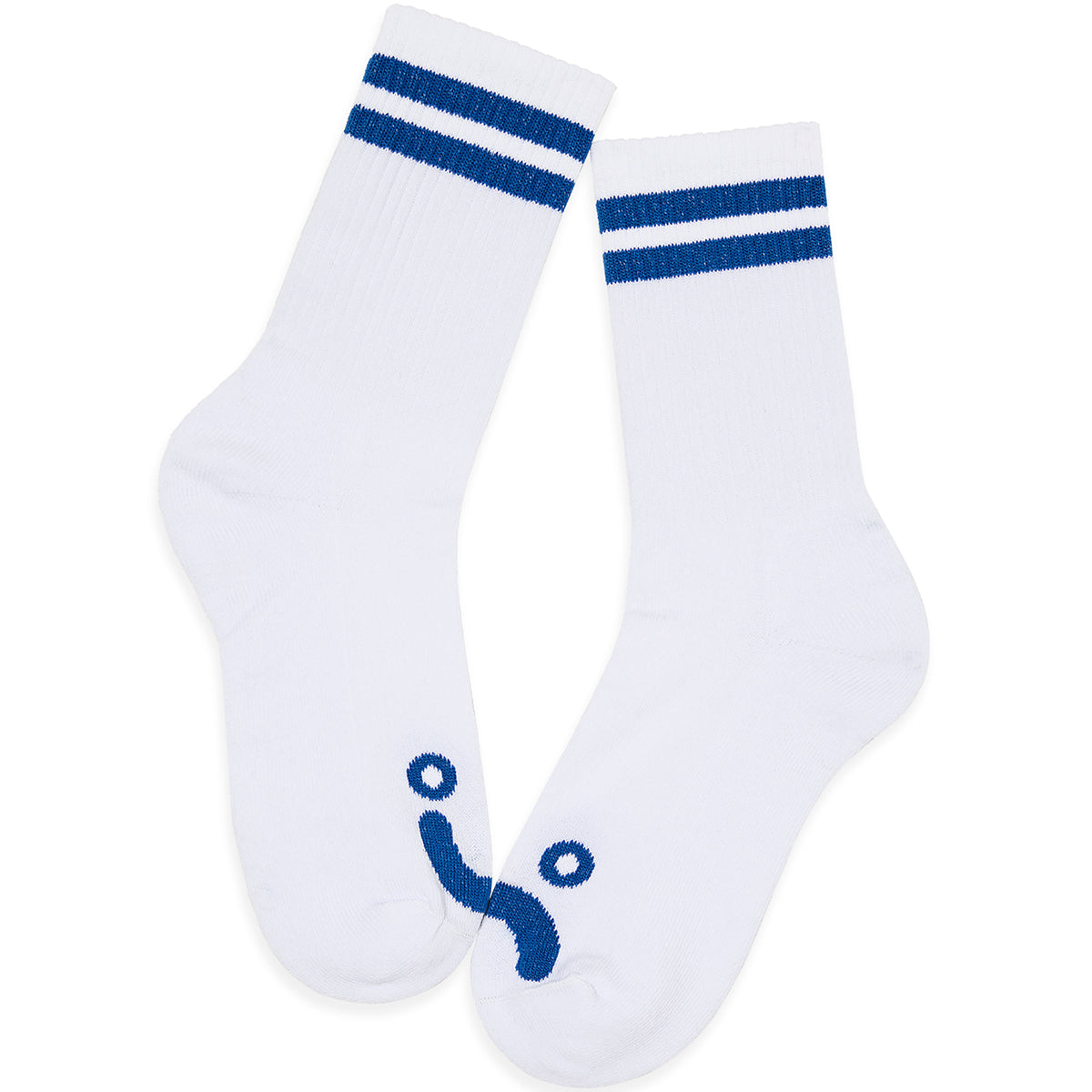 Polar Skate Co Rib Socks Happy Sad White/Blue