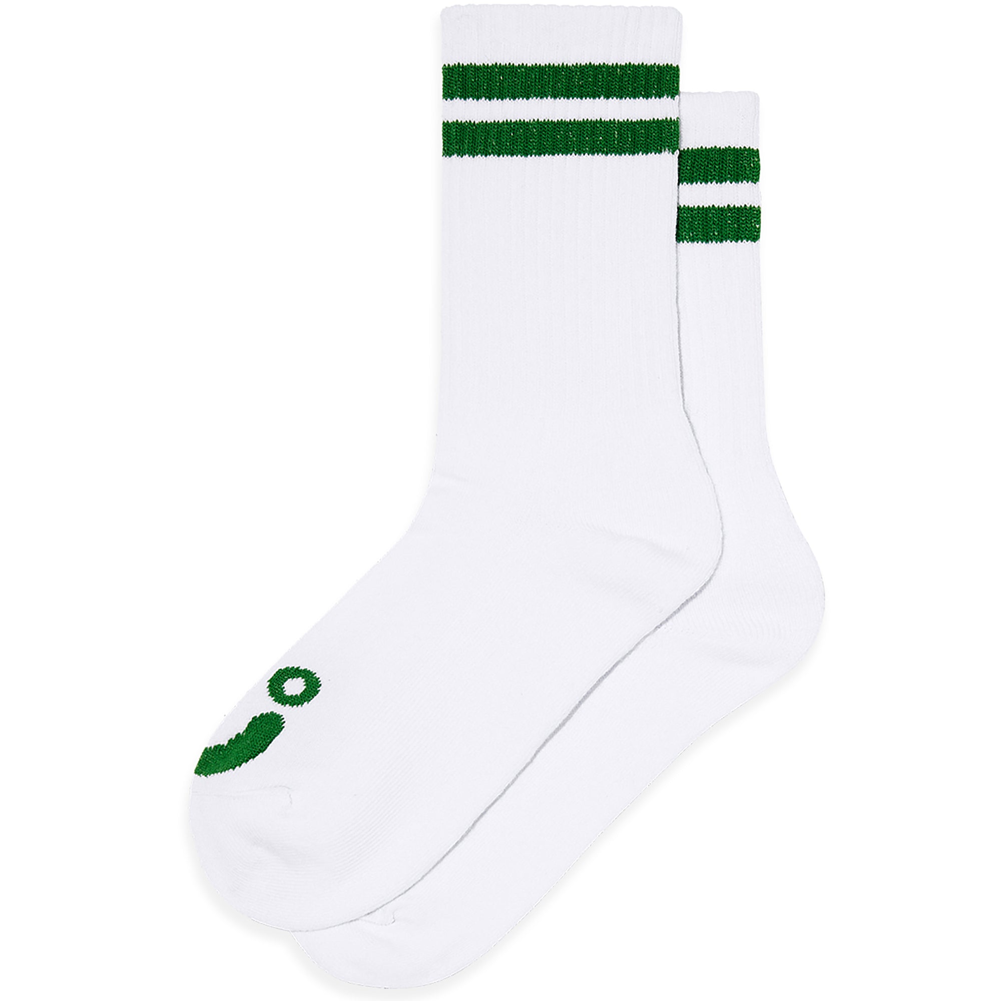 Polar Skate Co Rib Socks Happy Sad White/Green