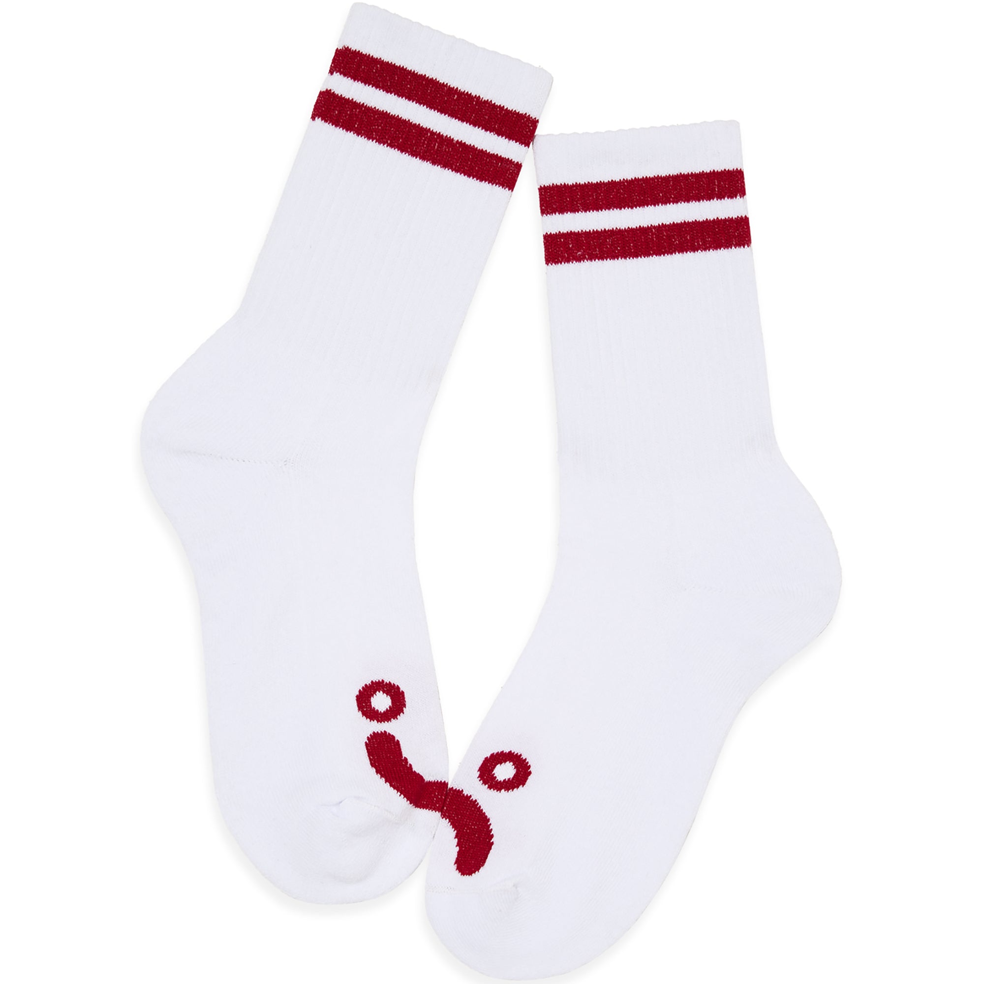 Polar Skate Co Rib Socks Happy Sad White/Red