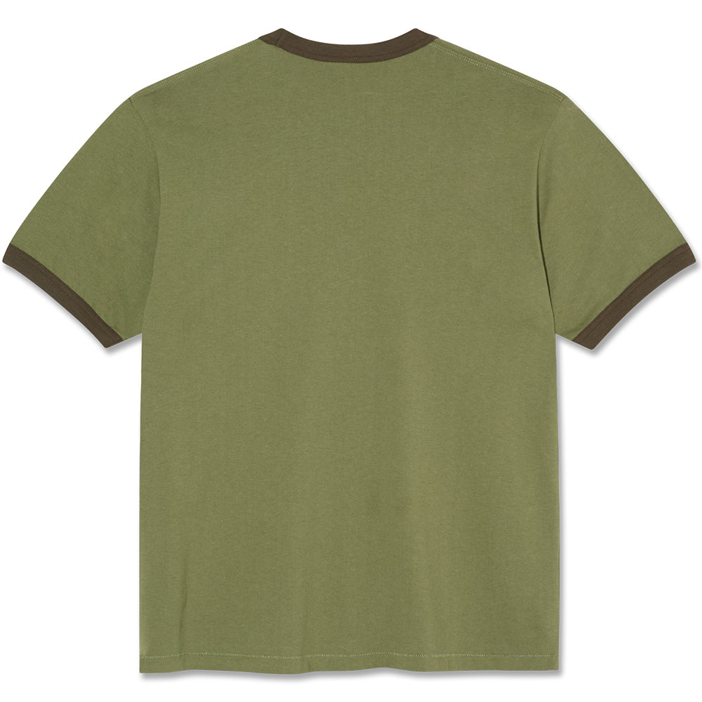 Polar Skate Co Ringer Tee Army Green/Brown