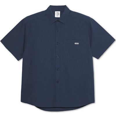 Polar Skate Co Seersucker Mitchell Shirt Grey Blue