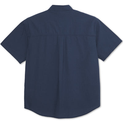 Polar Skate Co Seersucker Mitchell Shirt Grey Blue