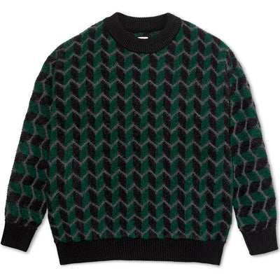 Polar Skate Co Zig Zag Knit Sweater Black/Dark Teal