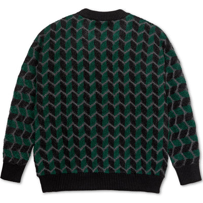 Polar Skate Co Zig Zag Knit Sweater Black/Dark Teal