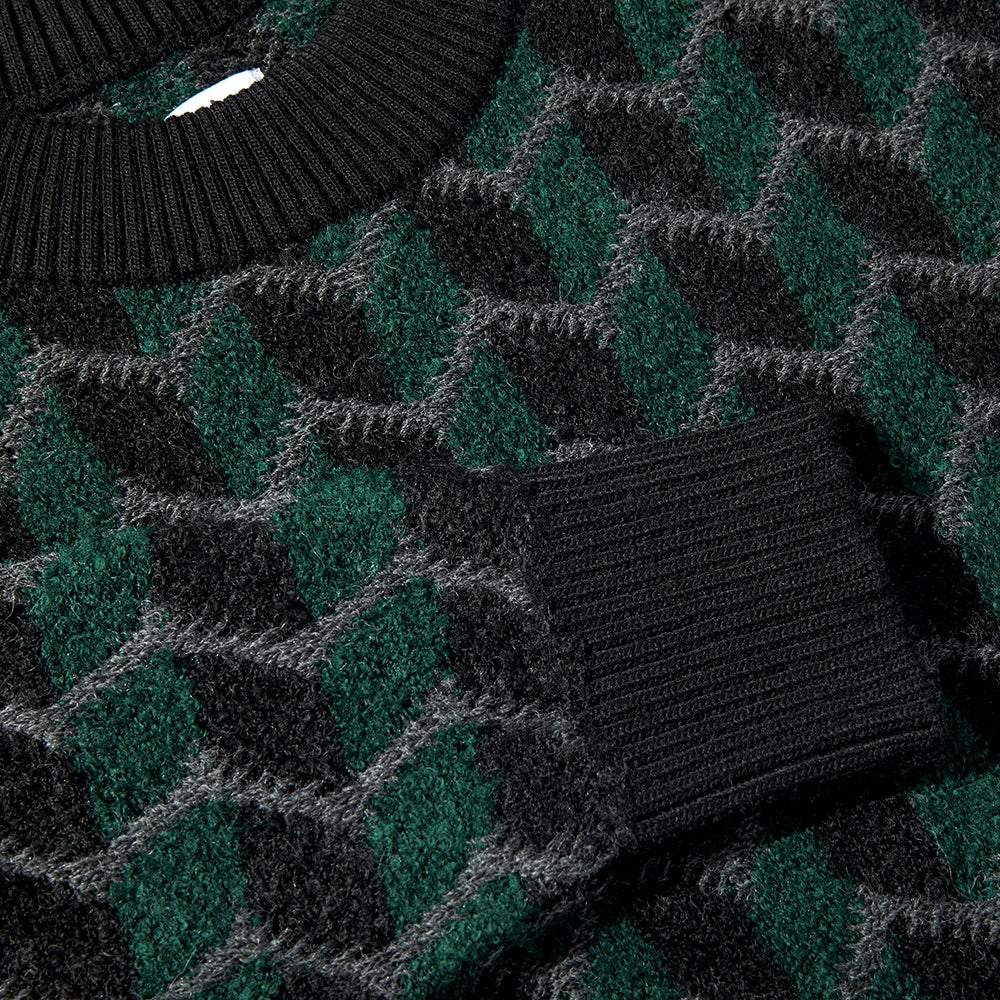 Polar Skate Co Zig Zag Knit Sweater Black/Dark Teal