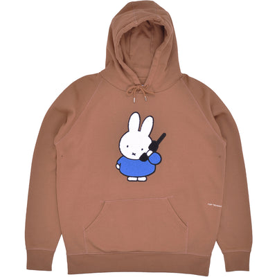 Pop Trading Company Miffy Calling Applique Hooded Sweat Brown
