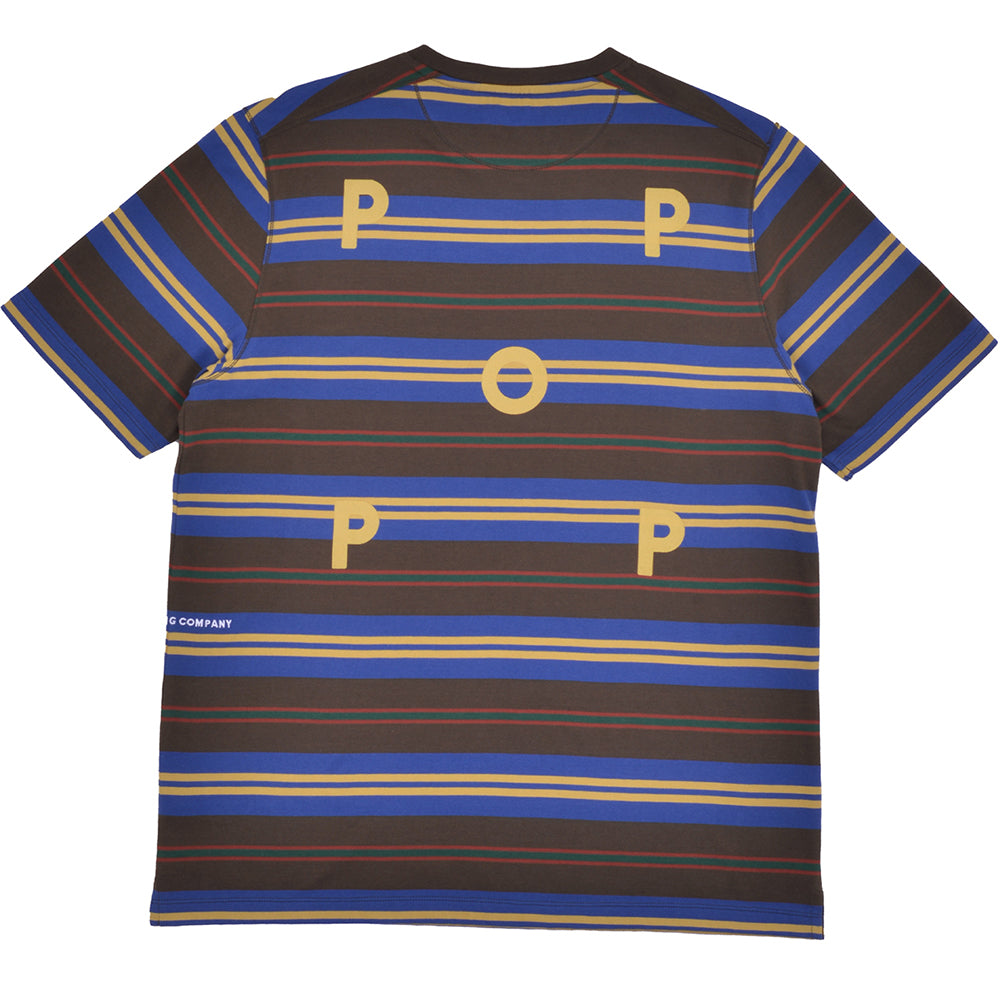 Pop Trading Company Striped Logo T Shirt Delicioso/Multi