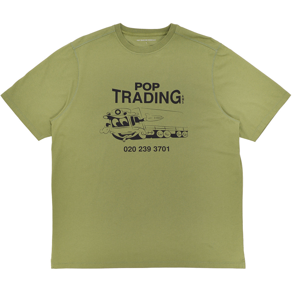 Pop Trading Company Trading T Shirt Loden Green