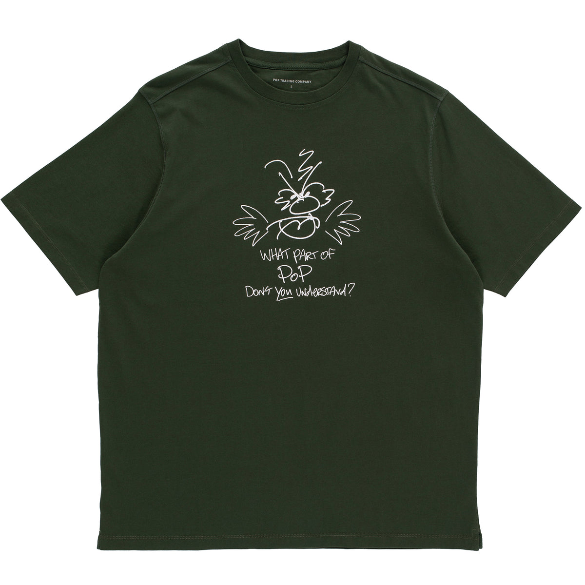 Pop Trading Company Understand T Shirt Duffel Green | NOTE shop