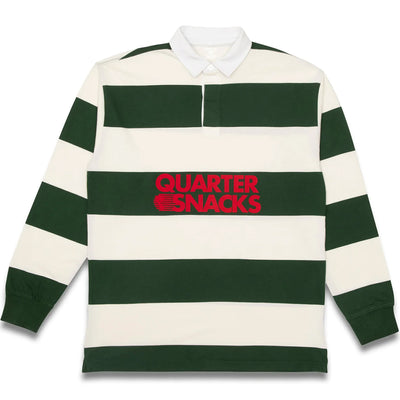Quartersnacks Globe Rugby Green/Cream Stripe